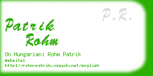 patrik rohm business card